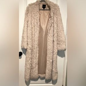 Faux fur long coat